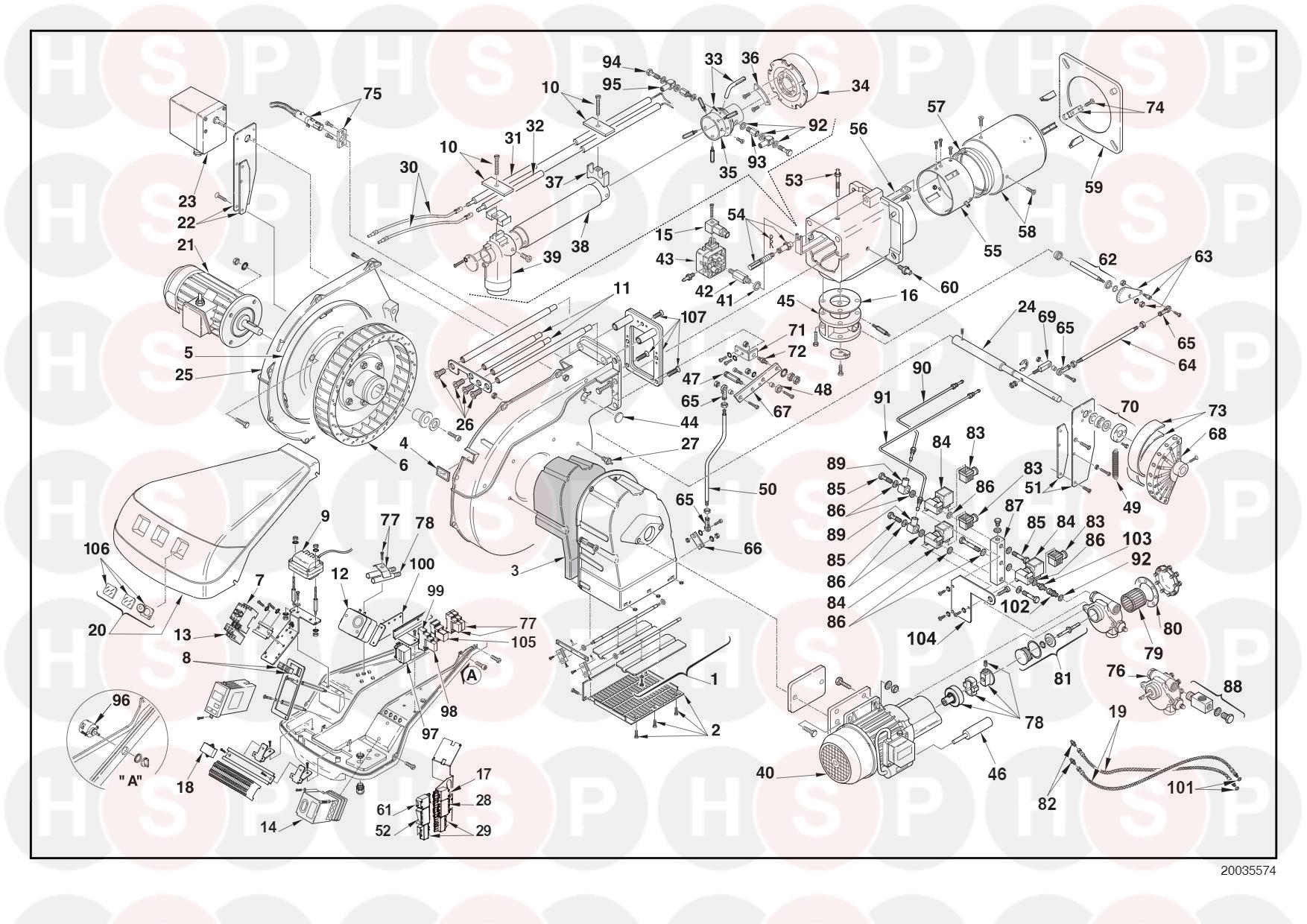 Riello RLS 160 M MX 20034842 Type 781 T Exploded View Diagram